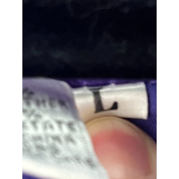 Retro Leather Bomber Jacket Purple L Quilted Colorful Preppy Neutral 80s Western - Picture 8 of 16